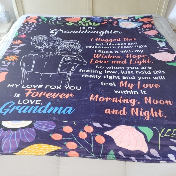 185- To My Granddaughter Motivational Blanket NWT - Picture 1 of 5